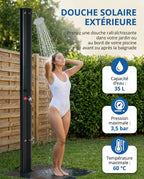 Solarias ONDA – Douche Solaire 35L, Mitigeur Premium, Eau Chaude/Froide - 04 jardin stats capsules