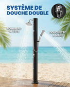 Solarias Douche Solaire 40L – Douchette à Main, Grand Pommeau, Lave-pieds — système douche double pommeau + douchette