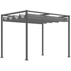 Pergola grise – structure acier vue d'angle