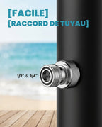 Solarias Douche Solaire 40L – Douchette à Main, Grand Pommeau, Lave-pieds — raccord tuyau facile