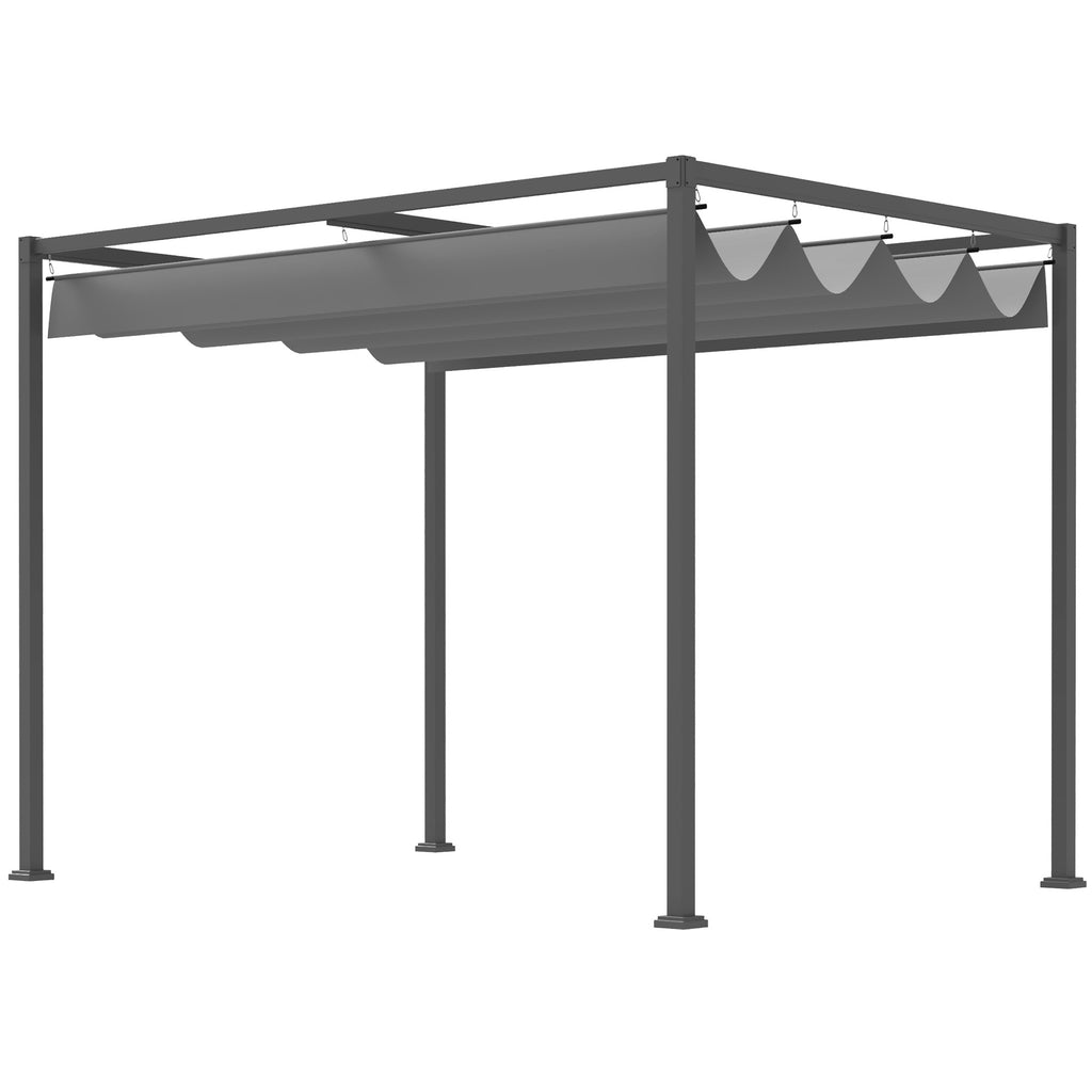Pergola grise – toit coulissant, vue studio