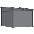 Solarias Pergola, inclus matériel de fixation, toit rétractable, 2,97 m x 2,95 m x 2,3 m, Gris foncé