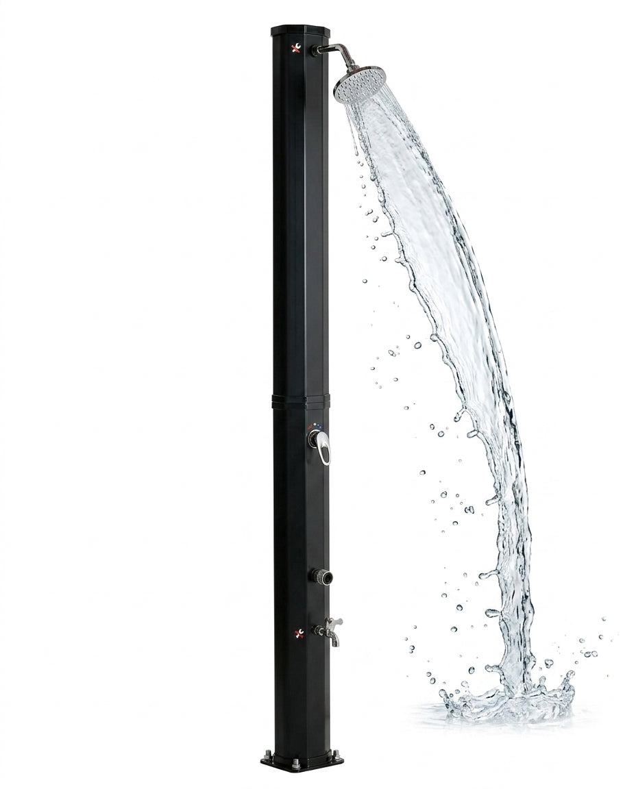 Solarias ONDA – Douche Solaire 35L, Mitigeur Premium, Eau Chaude/Froide - 11 packshot eau dynamic