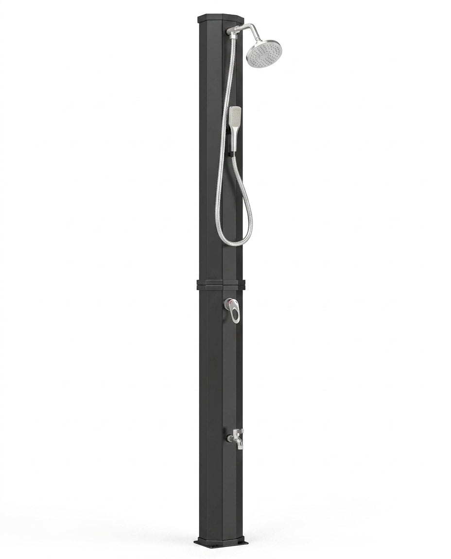 Solarias Douche Solaire 60L XXL – Familiale, Douchette à Main, Mitigeur — 12 packshot side view premium