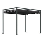 Solarias Pergola env. 3x2m Pavillon de Jardin au Toit Coulissant en Métal Pergola de Jardin Autoportante avec Toit Réglable,
