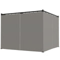 Solarias Pergola de Jardin avec Toit Rétractable et Rideaux, en Métal et Polyester, 300x300x227 cm, Gris clair