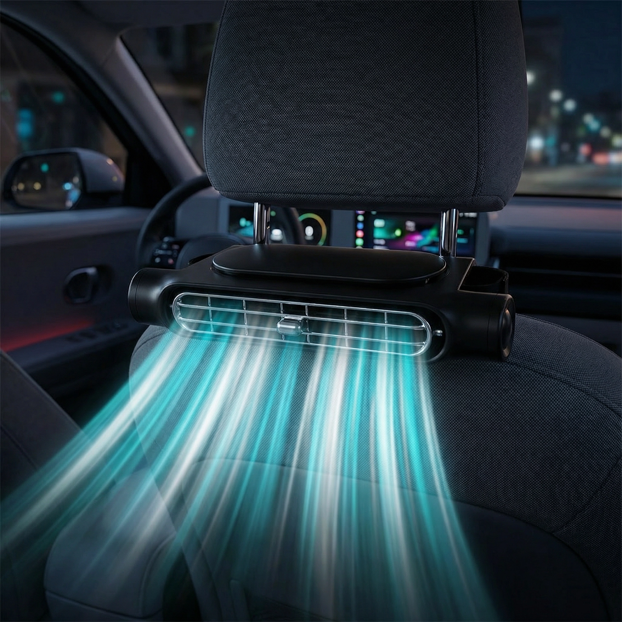 Car Seat Fan for Drivers, 3-Speed Quiet Adjustable Cooling