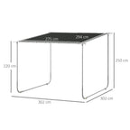 Solarias Pavillon mobile, avec roues, sacs de sable inclus, cadre en métal, 3x3m, Gris