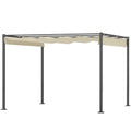Solarias Pergola de jardin 3 x 3 m avec auvent rétractable, pavillon, toile pour l'ombre, UPF30+, Beige
