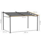 Solarias Pergola rétractable 4 x 3 m structure métal époxy anticorrosion toile Polyester180 g/m² Incluse Gris