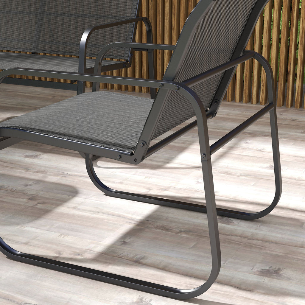 Solarias Salon de jardin 4 pièces avec 2 fauteuils 1 canapé 2 places d'extérieur et table basse plateau en verre trempé