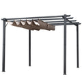 Solarias Pergola Pavillon Terrassenüberdachung avec Toit Coulissant Jardin Aluminium Gris Charbon+Marron Café 3x3x2,23 m