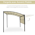 Solarias Pergola tonnelle de jardin avec auvent réglable acier polyester haute densité crème