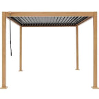 Solarias Pergola bioclimatique GAYA - Structure en aluminium et en acier - l300 x P300 x H240 cm - Aspect Bois