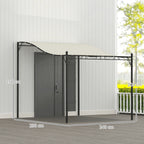 Solarias Pergola de 2,5 x 3 m, Pavillon de Jardin Monté sur Mur, Résistant à l'eau, Cadre en Métal, Trous de drainage, Toit 