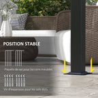 Solarias Pergola avec 3 toiles coulissantes 3L x 3l m structure métal époxy anticorrosion toile polyester gris