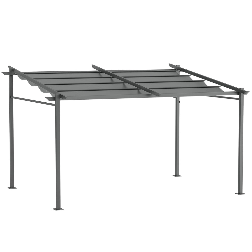 Solarias Pergola rétractable 4 x 3 m structure métal époxy anticorrosion toile Polyester180 g/m² Incluse Gris