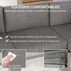 Solarias Ensemble Salon de Jardin d'angle extérieur Design Contemporain 6 pièces pour 5 personnes - en aluminium, grand conf
