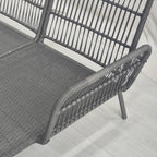 Solarias Salon de jardin d'angle 4 pers. style colonial table basse coussins grand confort inclus résine tressée gris