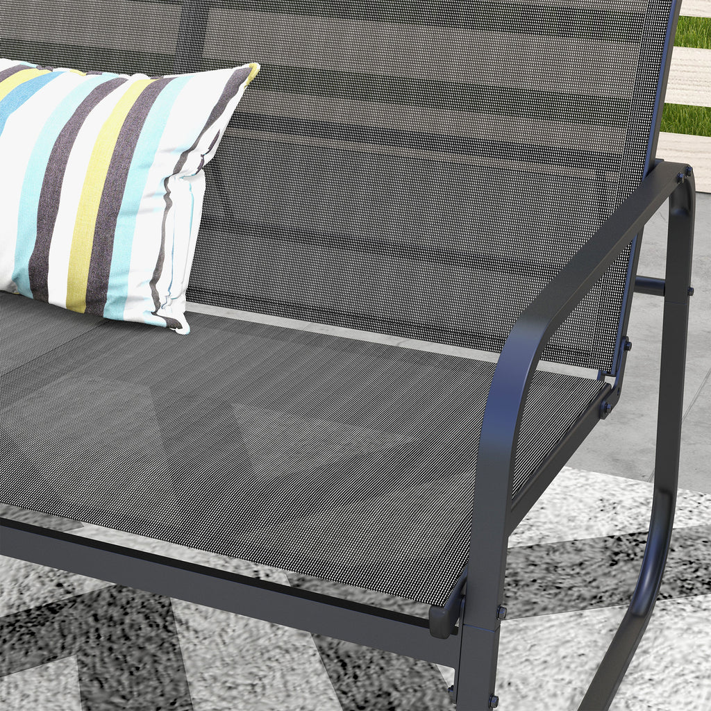 Solarias Salon de jardin 4 pièces avec 2 fauteuils 1 canapé 2 places d'extérieur et table basse plateau en verre trempé