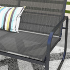 Solarias Salon de jardin 4 pièces avec 2 fauteuils 1 canapé 2 places d'extérieur et table basse plateau en verre trempé