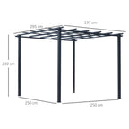 Solarias Pergola autoportante Style Contemporain - Toit terrasse à décorer - dim. 3L x 3l x 2,3H m - métal époxy anticorrosi
