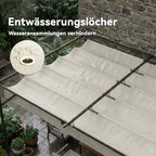 Solarias Toit de terrasse Pergola env. 4 x 3 m, toiture réglable, fixation murale, UV30+, Blanc crème
