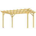 Solarias Pergola de jardin extérieur 3 x 4 m pergola en bois pour plantes grimpantes, bois naturel