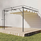 Solarias Gazebo Pergola adossée 3x3 m avec toit coulissant et orifices de drainage, Crème
