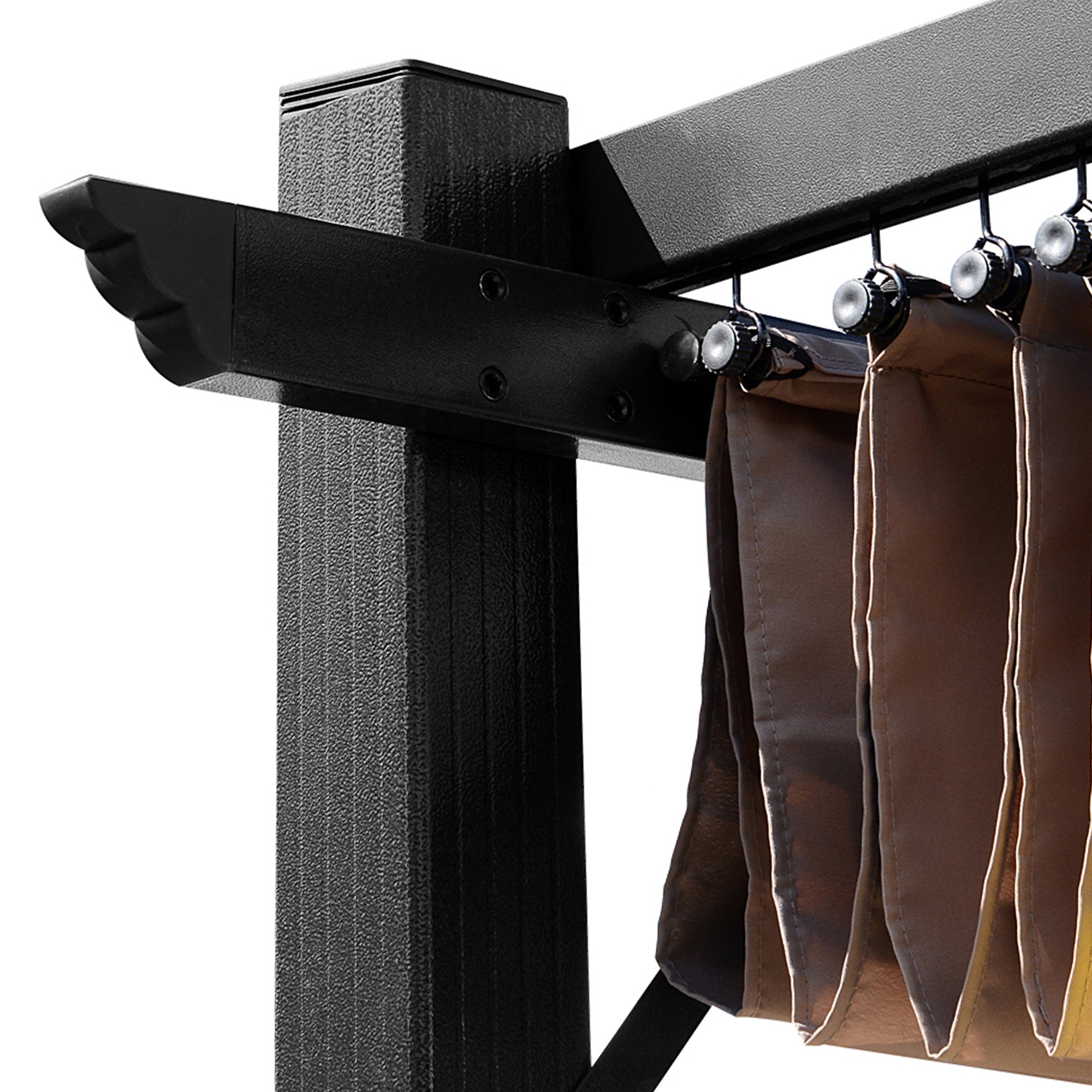 Solarias Pergola Rétractable en polyester Marron Clair 4 x 3 x 2,65 m