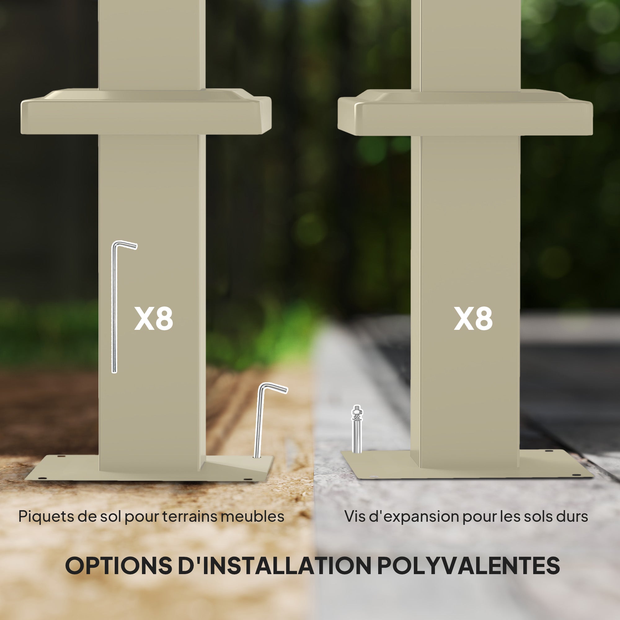 Solarias Pergola de jardin 3 x 3m avec toit rétractable et fixation magnétique, auvent de protection solaire, UPF30+, kaki