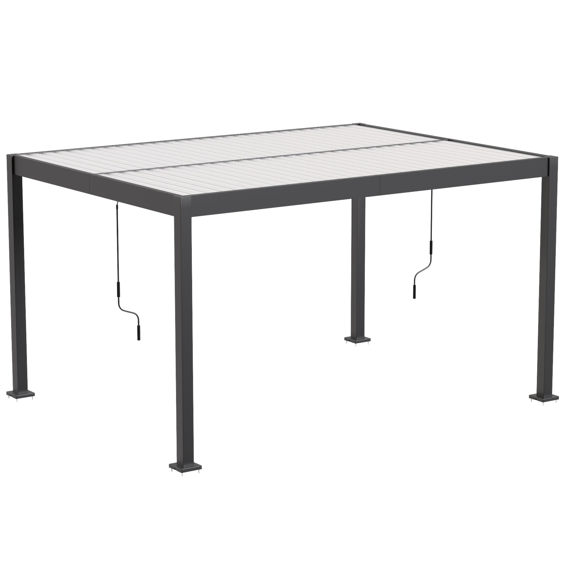 Solarias Pergola Bioclimatique 4x3m en Aluminium à Toit Louvred Ajustable, Protection Soleil, pour Jardin Extérieur, Blanc