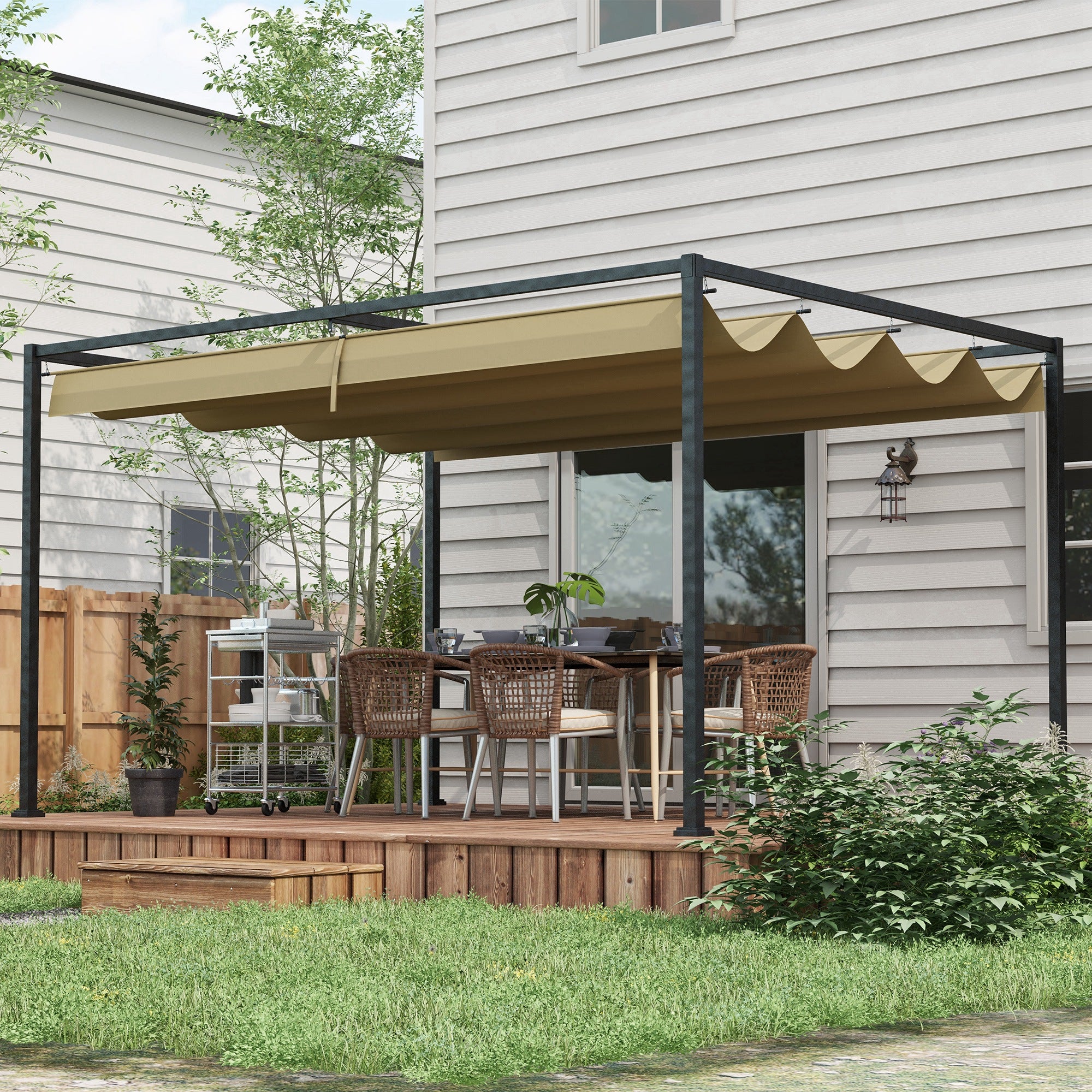 Solarias Pergola, Protection Solaire Robuste pour Jardin, Balcon, Terrasse, en Métal et Matériau Plastique, Résistant aux UV