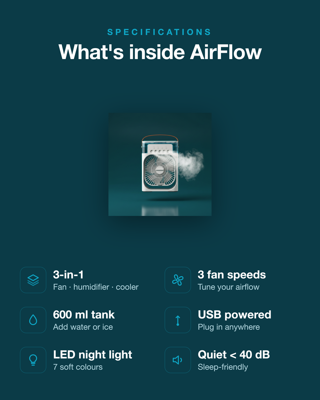 AirFlow 3-in-1 portable air cooler