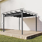 Solarias Pergola de Jardin 3x3 m avec Toit Rétractable Protection UPF30+ Drainage Cadre en Aluminium pour Patio Extérieur Gr