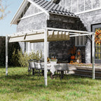 Solarias Pergola jardin extérieur en aluminium 3 x 4 m avec toit rétractable, abri soleil UPF30+, pour terrasse, patio, blan