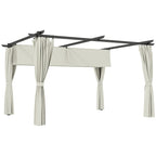 Solarias Pergola 3 x 3 m avec Auvent Rétractable et Rideaux, Abri de Soleil UPF30+ pour Jardin, Terrasse, Extérieur