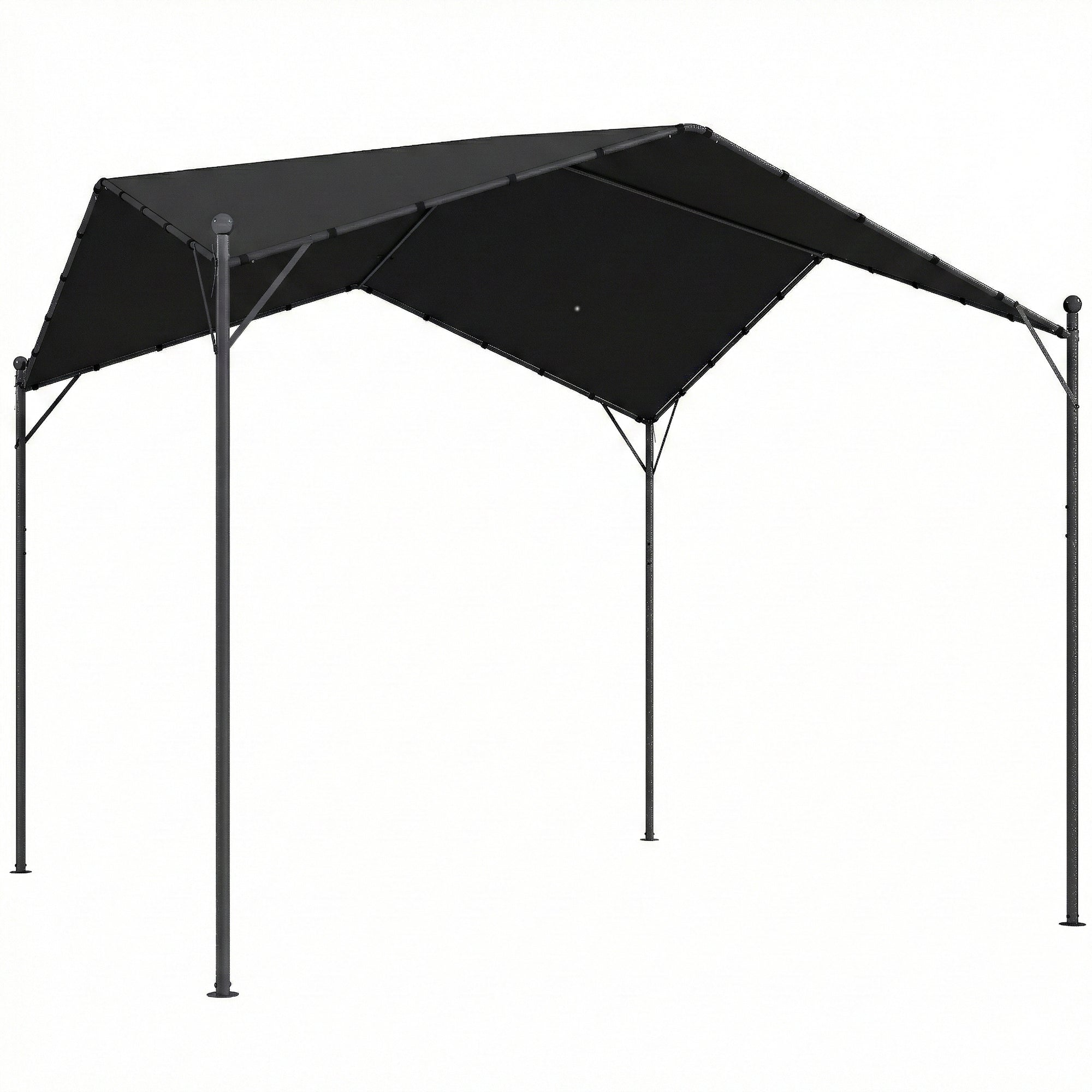 Solarias Pergola Pavillon 3x3 m Imperméable Stable Résistant à l'hiver Protection solaire avec toit à deux pans Entretoises 
