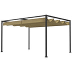 Solarias Pergola coulissante Pergola rétractable 3 x 2 m structure métal époxy anticorrosion toile polyester 180 g/m² kaki