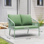 Solarias Canapé de jardin 2 places en résine tressée avec coussins canapé d'extérieur accoudoirs cadre en acier 112x72x76cm 