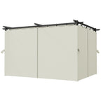 Solarias Pergola de jardin exterieur 3 x 4 m, toit rétractable et rideaux, anti-UV UPF30+, pour barbecue, patio, terrasse, c
