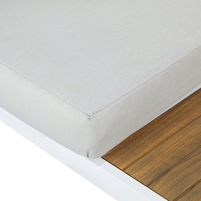 Solarias Salon de jardin canapé d'angle - Aluminium - 4 personnes - OLANA - Blanc et beige