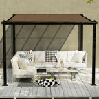Solarias Pergola jardin extérieur en aluminium 3 x 3 m avec toit en polycarbonate imperméable et système de drainage, gris