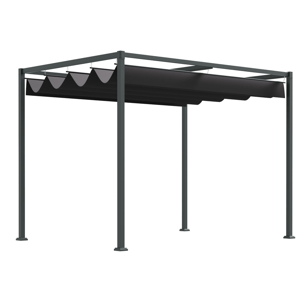 Solarias Pergola env. 3x2m Pavillon de Jardin au Toit Coulissant en Métal Pergola de Jardin Autoportante avec Toit Réglable,