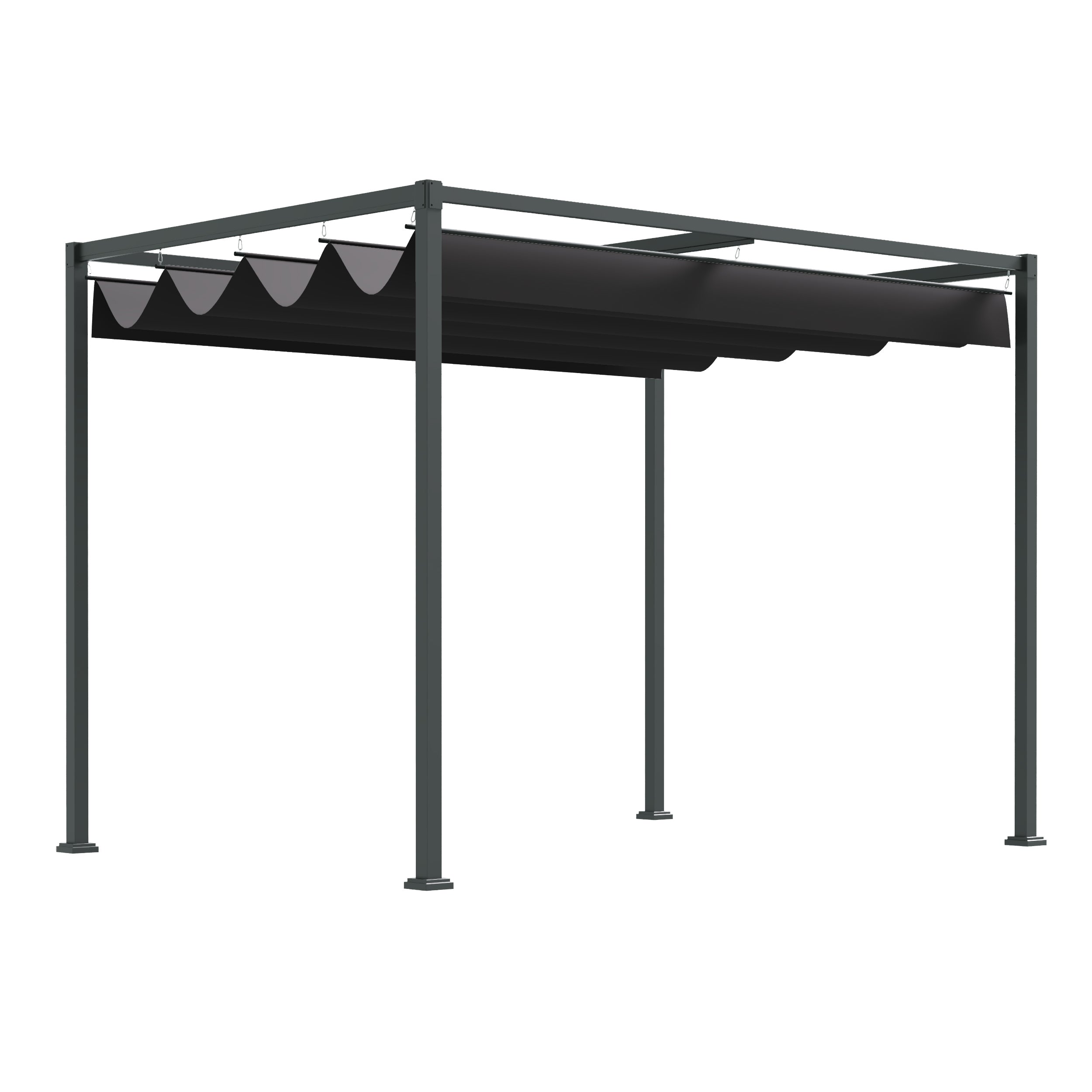 Solarias Pergola env. 3x2m Pavillon de Jardin au Toit Coulissant en Métal Pergola de Jardin Autoportante avec Toit Réglable,