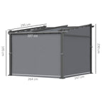 Solarias Pergola, inclus matériel de fixation, toit rétractable, 2,97 m x 2,95 m x 2,3 m, Gris foncé