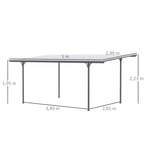 Solarias Pergola rigide alu. polycarbonate pavillon de jardin abri de voiture 500 x 299 x 195/223 cm gris