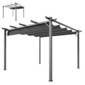 Solarias Pergola de Jardin 3x3 m avec Toit Rétractable Protection UPF30+ Drainage Cadre en Aluminium pour Patio Extérieur Gr