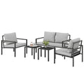 Solarias Ensemble de jardin 4 personnes résistant aux intempéries - ensemble balcon avec canapé 2 places, fauteuils, coussin