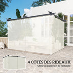 Solarias Pergola 3 x 3 m avec Auvent Rétractable et Rideaux, Abri de Soleil UPF30+ pour Jardin, Terrasse, Extérieur